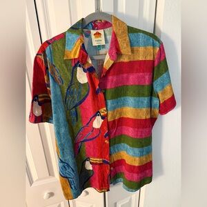FARM Rio Multicolor Toucan Button Down Shirt